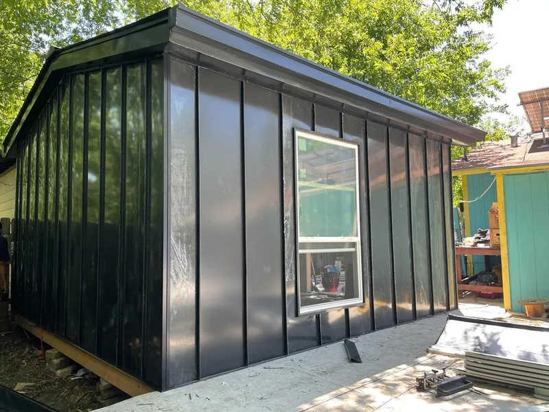 Black standing seam metal wall panels for Metal Roof Installation in Hightstown